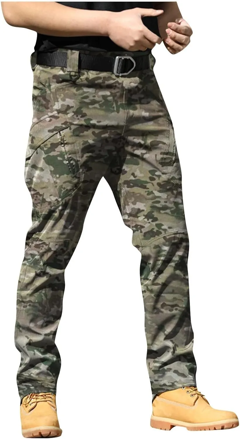Tactical Pants for Men Ripstop Cargo Water Resistant Hiking Pants Relaxed Fit Stretch Quick Dry Work Pant Multi Pockets