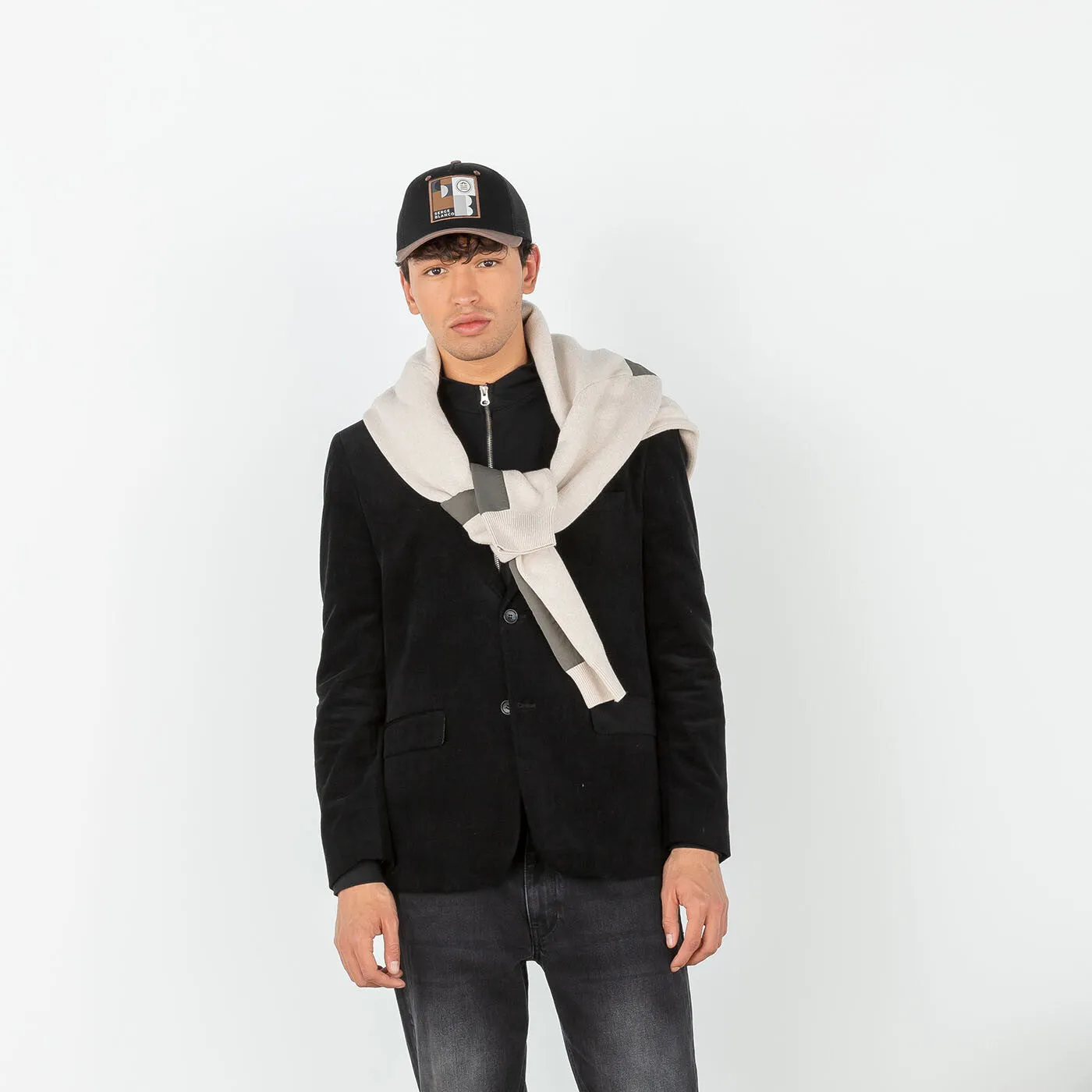 Veste blazer Henri en velours noire