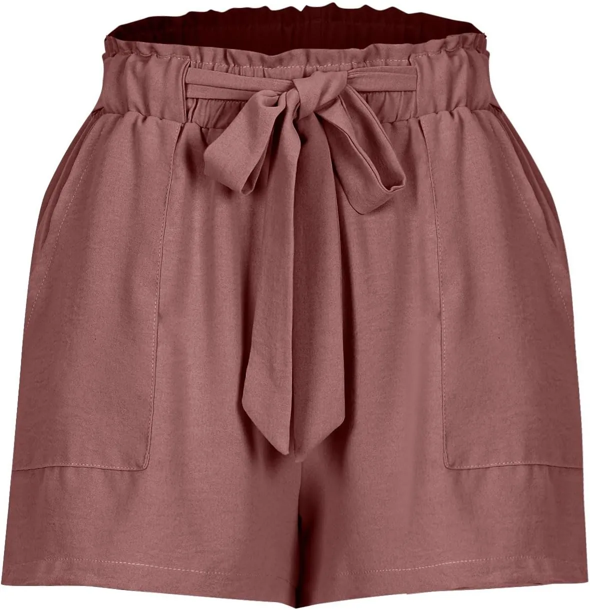 Women's Shorts Casual Paperbag Pleated Shorts Wide Leg Adjustable Tie Knot Waist Dressy Outfits with Pockets