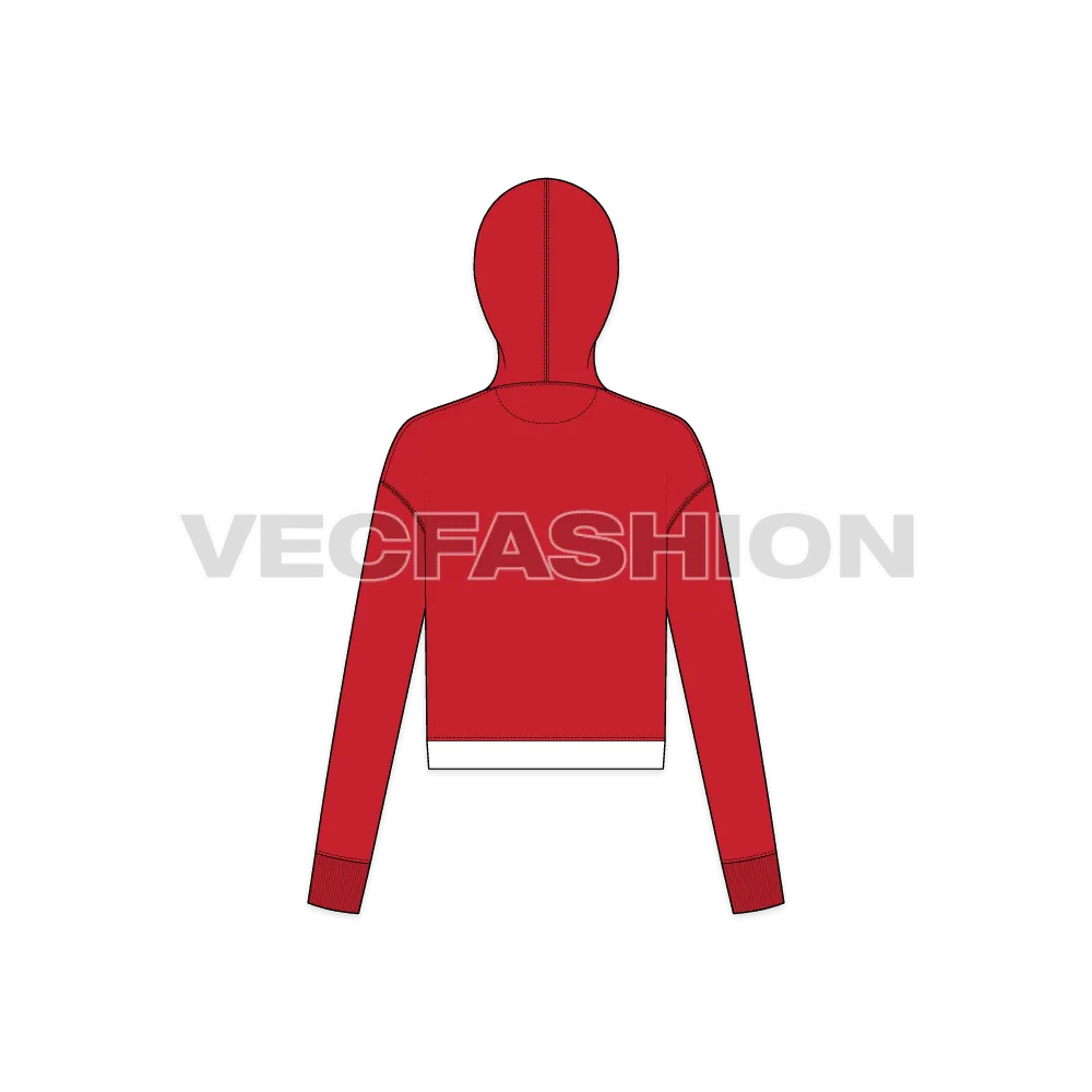 Women's V-neck Crop Hoodie